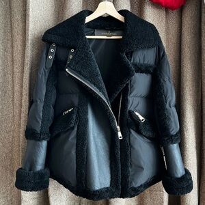 Nicole Benisti Medium Leather Faux Fur Jacket